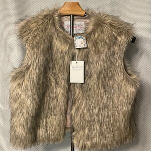 Pink Martini Kids Faux Fur Vest - Brown